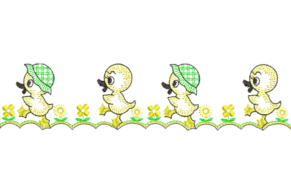 Cute Ducklings Border Embroidery Design Review