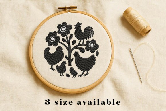 Folk Chicken Floral Embroidery Art Review