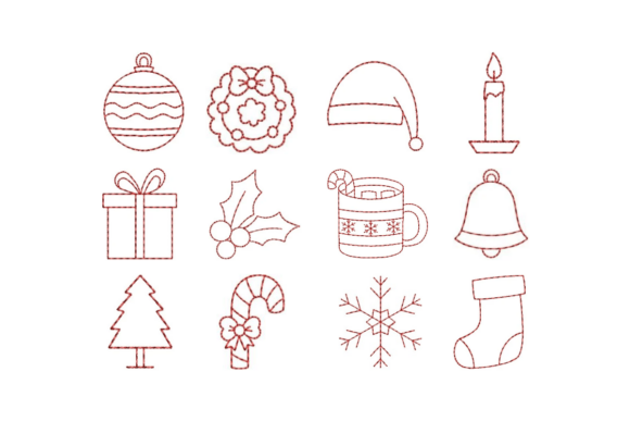 Mini Christmas Redwork Embroidery Bundle Review