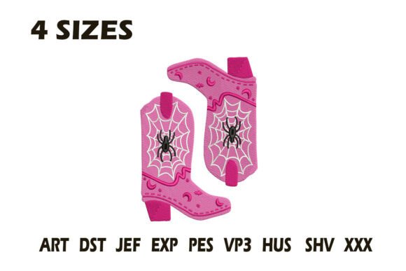 Pink Spider Web Boots Embroidery Review for Business