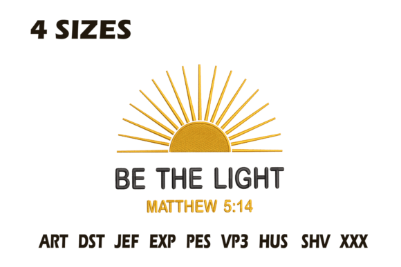 Review: Be the Light Matthew 5 14 Embroidery Design