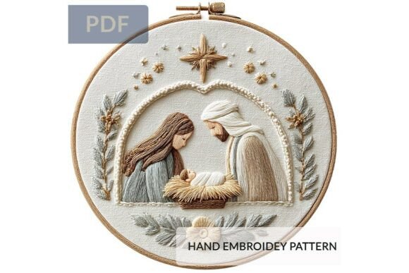 Review: Christmas Holy Family Hand Embroidery for Etsy Shops