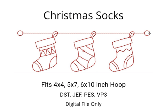 Review: Christmas Socks Redwork Embroidery for Holiday Crafts