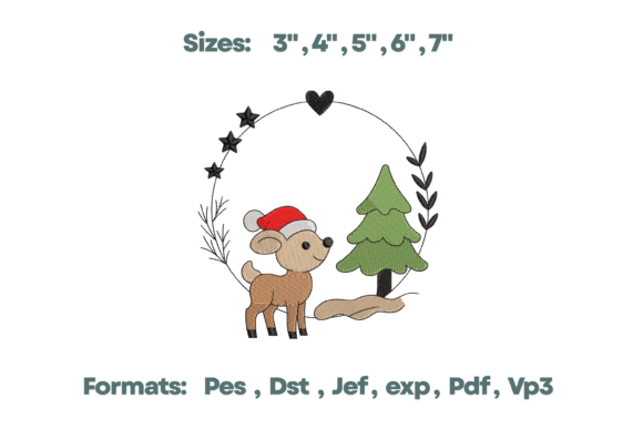 Review: Reindeer Christmas Wreath Embroidery for Holiday Goods