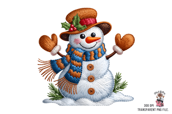 Review: Yarn Faux Embroidery Snowman PNG for Winter Projects