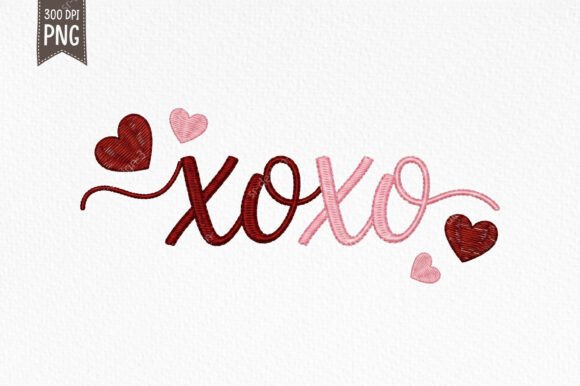 XOXO Embroidery Style Valentine PNG Review